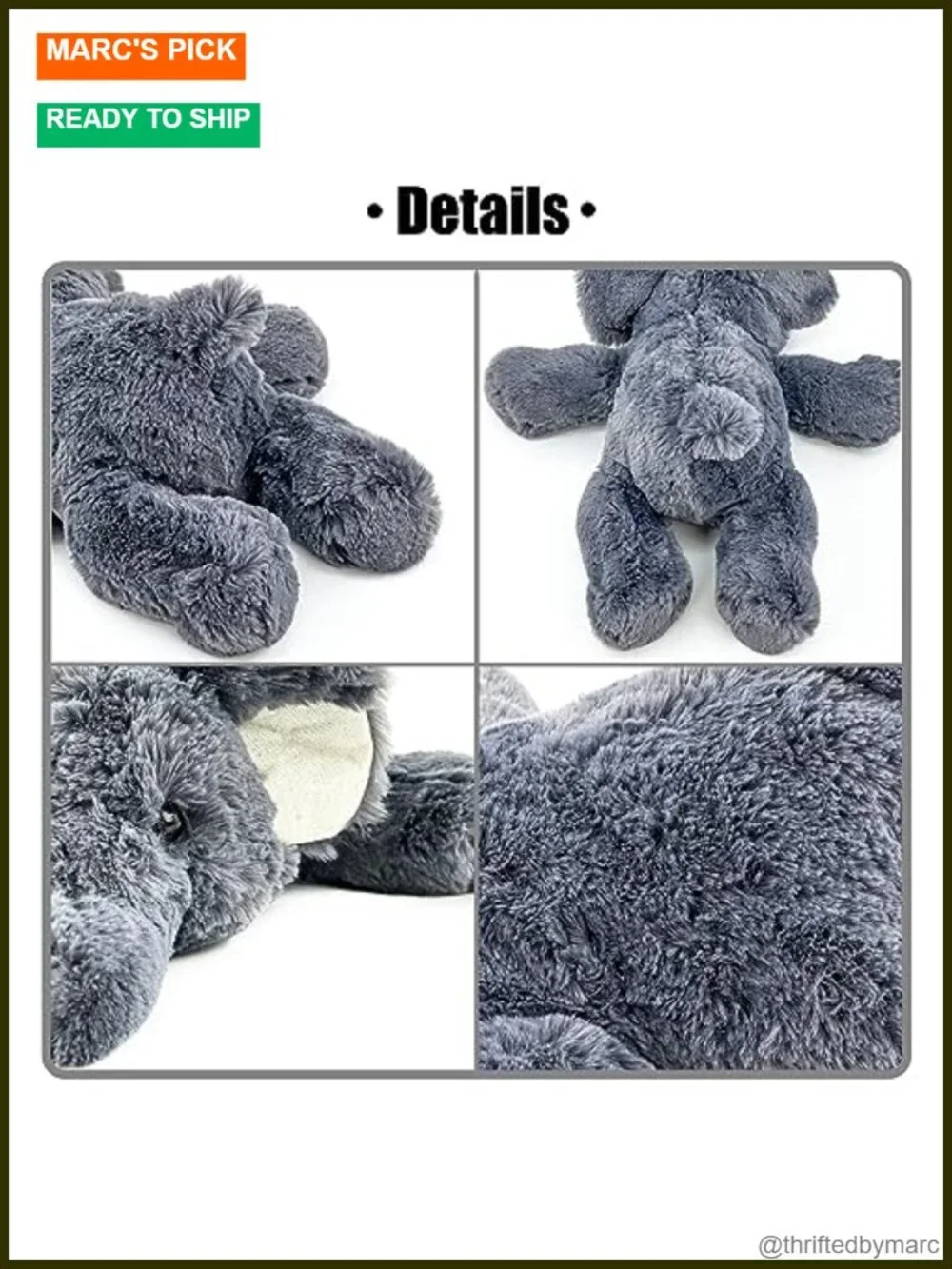 Weighted Stuffed Elephant Plush Toy 16 inch 2 lbs - Sensory Comfort Pillow for